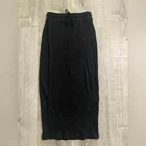 Zara Black Ribbed Midi Skirt